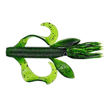 Yamamoto 4 Kreature Realistic Soft Plastic Fishing Lure Baits With Wings And FreeFlowing Skirt 7 Pack Fadingwatermelon With Large Black