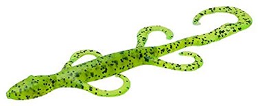 Zoom Bait 6Inch Lizard BaitPack of 9 Chartruese Pepper