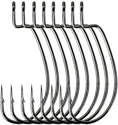 Anglerâ€s Grotto Anglers Grotto EWG Offset Shank Worm Hook 1525 Count Per Pack Freshwater Saltwater Fishing Hooks High Carbon Steel Extra Strength Size 110203050 Size 30 25 Count