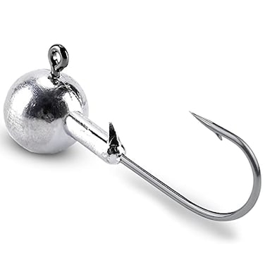 Atibin Barb Saltwater Jig Head Hook Bass Freshwater Jigs Hook Lead Round Ball Fishing Jig Lead Tackle Sharp 15pcs 34oz