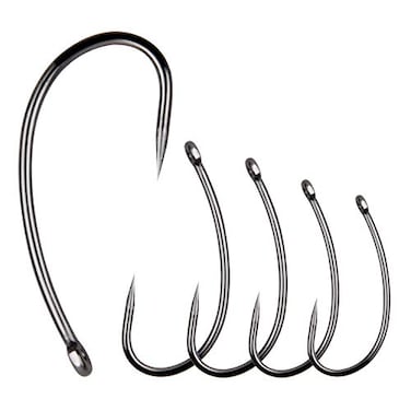 SILANON Barbless Fishing Hooks 120pcs Barbless Trout Carp Hooks Circle Curve Shank Carp Fishing Fly Tying Hooks for Hair Rig Freshwater Saltwater Size 2