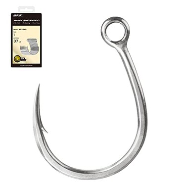 BKK LONEDIABLO Single Lure Hook 3Pack 5X Saltwater UltraAntirust Coating Hand Ground Point Popping Trolling Stickbaits