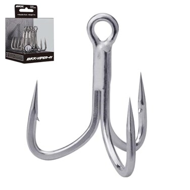 BKK VIPER41 Treble Hook 5 8Pack 4X Saltwater Corrosion Resistant Bright Tin Coating Hand Ground Point Heavy Duty Lure Hook Popping Stickbaits