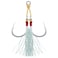 Dr.Fish DrFish 10 Pack Double Jigging Assist Hooks Saltwater Replacement Hooks Vertical Jig Lure Mylar Flash Teasers Slow Pitch Fast Fall Diamond Tuna Striper Flounder Mackerel 10