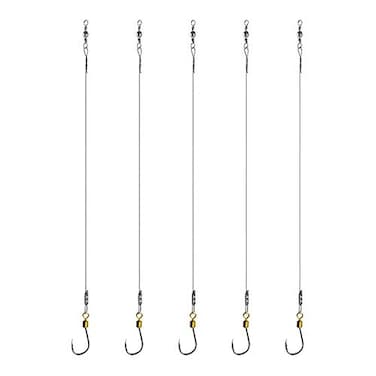Dyxssm Fishing Hooks and Leader Fishing Rigs Hook Line Stainless Steel Fishing Rigging Wire Hooks 2 StyleA 1 Hook rig