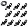 JueDi Fishing Hook Keeper Fishing Rod Keeper with 3 Different Rubber Rings Fishing Rod Hook Holder 10pcs Black