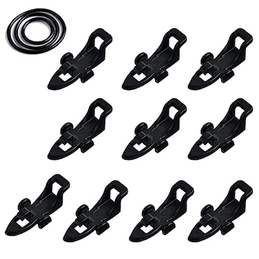 JueDi Fishing Hook Keeper Fishing Rod Keeper with 3 Different Rubber Rings Fishing Rod Hook Holder 10pcs Black