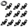 JueDi Fishing Hook Keeper Fishing Rod Keeper with 3 Different Rubber Rings Fishing Rod Hook Holder 10pcs Black