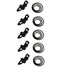 Drchoer Fishing Hooks Keeper Fish Lure Bait Holders with 3 Size Elastic Rubber Rings for Worm Hooks and Treble Hook Black