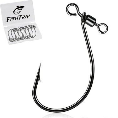 FishTrip Drop Shot Hooks Fishing Rig 25pcs Drop Shot Rig with Swivel Saltwater Freshwater Sizes 1