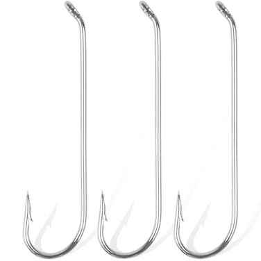 AGOOL Fly Tying Hooks150pcs Fly Fishing Hooks Panfish Crappie Hooks Long Shank Fly Hooks Eye Down Dry Wet Nymph Strimp Pupa Larva Streamer Jig for Trout Catfish Panfish