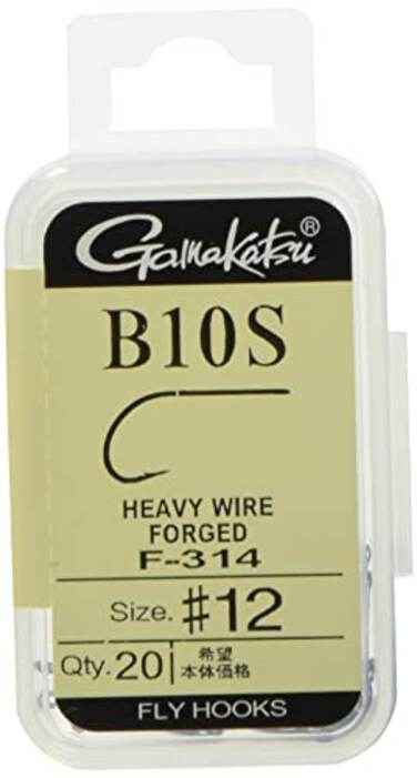 Gamakatsu F314 12882 Fly Hooks B10S No 12 20 Pieces NS Black