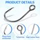 JSHANMEI Inline Single Hooks Kit 60pcs Single Replacement Hooks for Lure Plugs Baits High Carbon Steel Large Eye Inline Circle Hooks Saltwater Freshwater Fishing Tackle