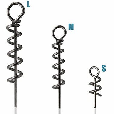 JSHANMEI Soft Lure Spring Twist Lock Fishing Crank Hook Centering Pin for Soft Lures Bait Keeper Fishing Screw Lock Fixed Latch