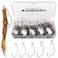 THKFISH Fishing Hooks 60Pack Twistlock Swimbait Hooks for Bass Fishing Soft Plastics Worms Centering Spring Pin Saltwater Freshwater 5 Sizes