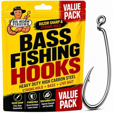 BIG WORM Worm Hooks for Bass Fishing Texas Rig Ewg