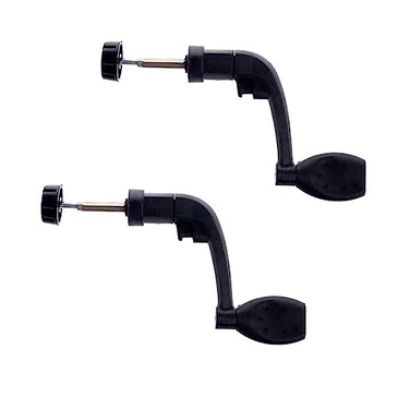 Rosojodg 2Pcs Black Universal Plastic Power Handle Fishing Reels Crank Rock Arm Spinning Wheel Grasp