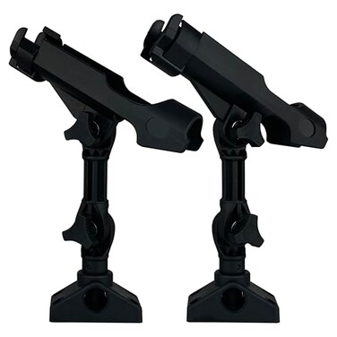 HiUmi 2 Pack BaitcasterSpinning Rod Holder with Side Deck Mount Extender Holder Mount