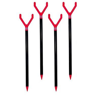 Fishin Stix Trident Telescoping Fishing Rod Holders Extendable 1230 50 lb Capacity Sand Stake Pole Stand for Surf Fishing Bank Angling Catfish Rods Lure Bait Setup