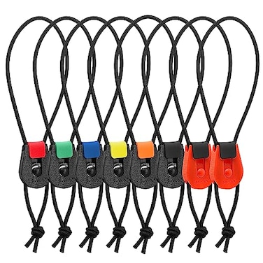 SAMSFX Fishing Rods Belt Stretchy Wrap Pole Straps Elastic Cable Ties for Casting Spinning Fly Rods 8PCS 7 Colors