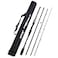 Goture ORing Travel Fishing Rod 4 piece Pole Spinning 30ton Carbon Matrix with Portable Fishing Case 76