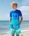 Stadupimry Boys Two Piece Rash Guard and Swim Trunks Outfit Set Kids Short Sleeve Swimsuit