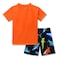 SINOLY Boys Two Piece Rash Guard Swimsuits Kids Short Sleeve Sunsuit Swimwear Sets Shark Pattern 7T