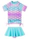BAOHULU Girls Two Piece Swimsuits Rash Guard Cute Pattern Short Sleeves UPF 50 S343ScaleBlue10A