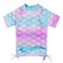 BAOHULU Girls Two Piece Swimsuits Rash Guard Cute Pattern Short Sleeves UPF 50 S343ScaleBlue10A