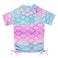 BAOHULU Girls Two Piece Swimsuits Rash Guard Cute Pattern Short Sleeves UPF 50 S343ScaleBlue10A