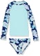 Kanu Surf Girls Long Sleeve Rashguard UPF 50 Two Piece Swim Set Charlotte Navy 12