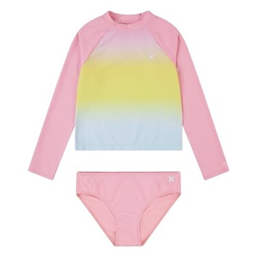 Hurley Long Sleeve Rash Guard 2Piece Swimsuit
