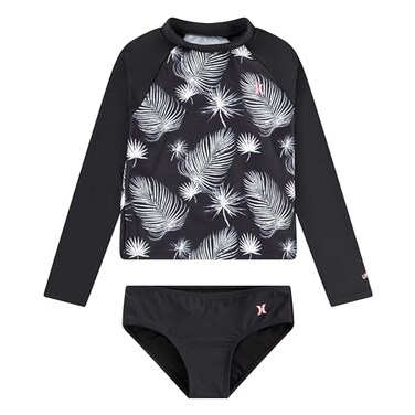 Hurley Long Sleeve Rash Guard 2Piece Swimsuit