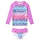 QPANCY Metallic Mermaid Rash Guard for Girls Size 8 9 2Piece Ruffle Swimwear SwimsuitsSize 8 9