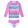 QPANCY Metallic Mermaid Rash Guard for Girls Size 8 9 2Piece Ruffle Swimwear SwimsuitsSize 8 9