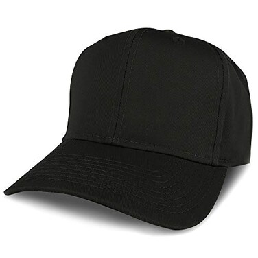 Armycrew Adjustable Solid Color Plain Cotton Polyester Blank Snapback Baseball Style Cap BLACK