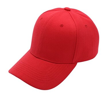 Top Level Baseball Cap Hat Men Women Classic Adjustable Plain Blank RED