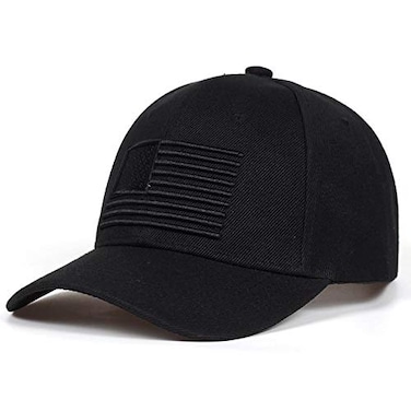 Uphily Black American Flag Baseball Cap USA Low Profile Patriotic Snapback Dad Hat for Men or Women