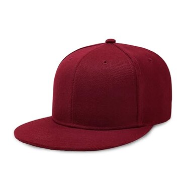 CHOK.LIDS CHOKLIDS Flat Bill Visor Classic Snapback Hat Blank Adjustable Brim High Top End Trendy Color Style Plain Tone Baseball Cap Burgundy