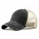 Croogo Mesh Trucker Baseball Cap Unconstructed Washed Dad Hat Low Profile Cotton Mesh Cap Quick Dry Baseball CapBlackZM02