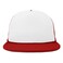 DALIX Flat Billed Trucker Cap with Mesh Back in RedWhite