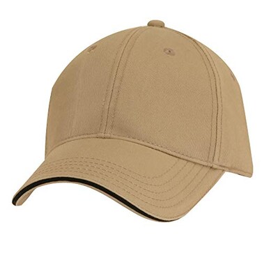 Dorfman Pacific Co Mens Structured Twill Cap with Sandwich KhakiBlack