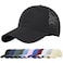 Enwokran Men Quick Dry Sport Baseball Cap Mens Athletic Fitted Cap Lightweight Mesh Adjustable Plain Hat Running Trucker Hat for Men Women Black