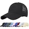 Enwokran Men Quick Dry Sport Baseball Cap Mens Athletic Fitted Cap Lightweight Mesh Adjustable Plain Hat Running Trucker Hat for Men Women Black