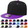 Falari Snapback Hat Cap Hip Hop Style Flat Bill Blank Solid Color Adjustable Size G201BlackPurple