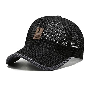 FASHIXD Summer Mesh Baseball Cap Unisex Trucker Hat for Outdoor Sports and Running 1Black