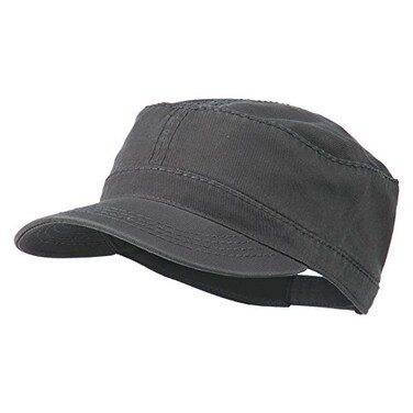 OTTO Garment Washed Heavy Stitching Army Cap Charcoal Grey OSFM
