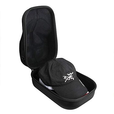 Hermitshell Baseball Hat Case Hard Travel Cap Carrier Case Holder for 6 Caps Hat Bag Black