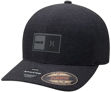 Hurley Mens Caps Phantom Flexfit Baseball Cap Fitted Hats for Men SXL Size LargeXLarge Black