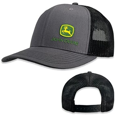 John Deere Gray Moline 112 Fit Cap Black Mesh Side Logo Hat